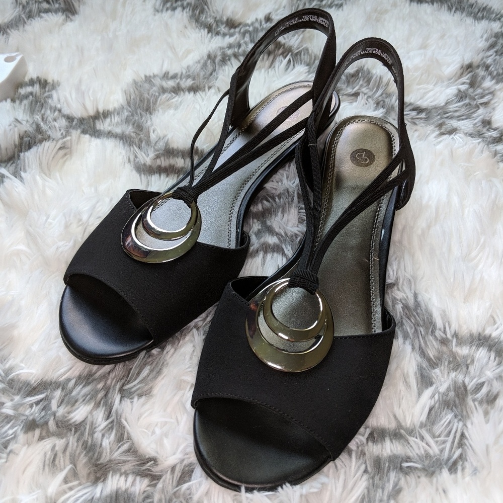 Rosie black small wedge shoes